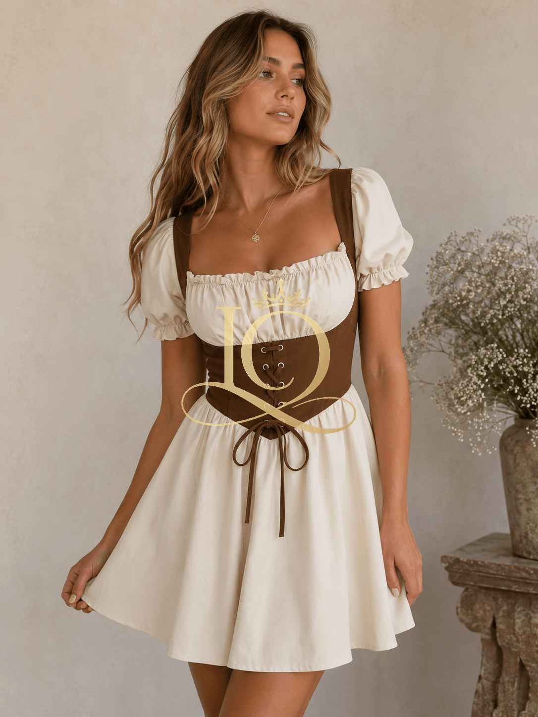 Rustic Corset Mini — Ivory Silk — view 1
