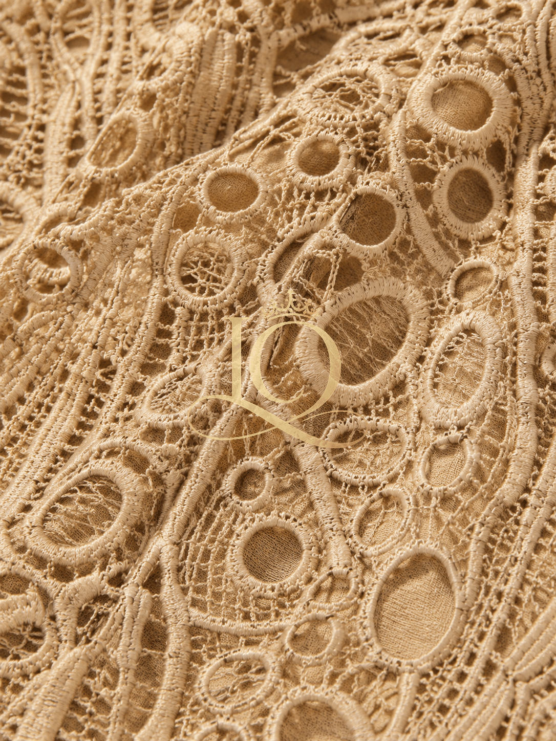 Lace Corset Denim Mini — Champagne Lace — view 3