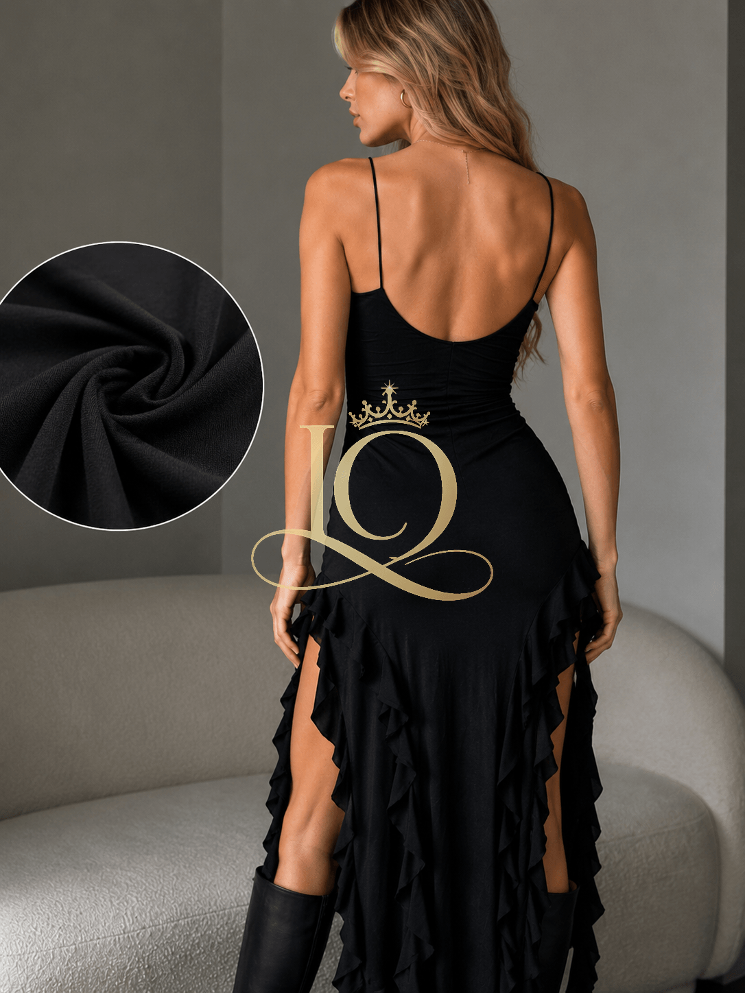 Noir Ruffle Sovereign — Midnight Velvet — view 3